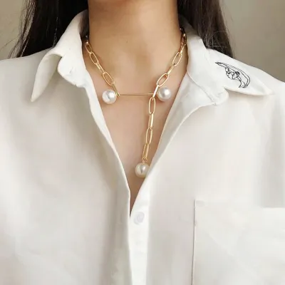 Creative Pearl Decor Women Choker Necklace
