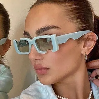 Unisex Unique Notched Design Sunglasses