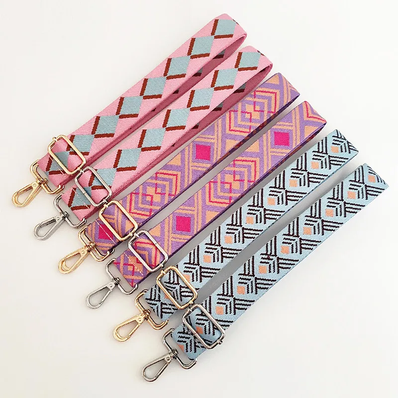 Embroidery Shoulder Straps Ethnic Style Adjustable Colorful Women Bag Accessories