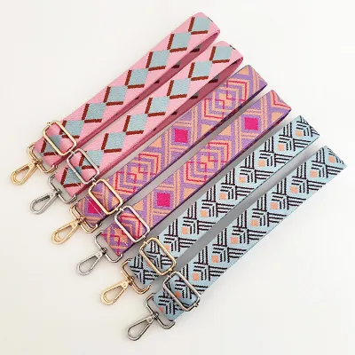 Embroidery Shoulder Straps Ethnic Style Adjustable Colorful Women Bag Accessories