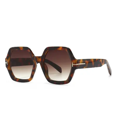 Unisex Retro Hexagon Shaped Frame Sunglasses