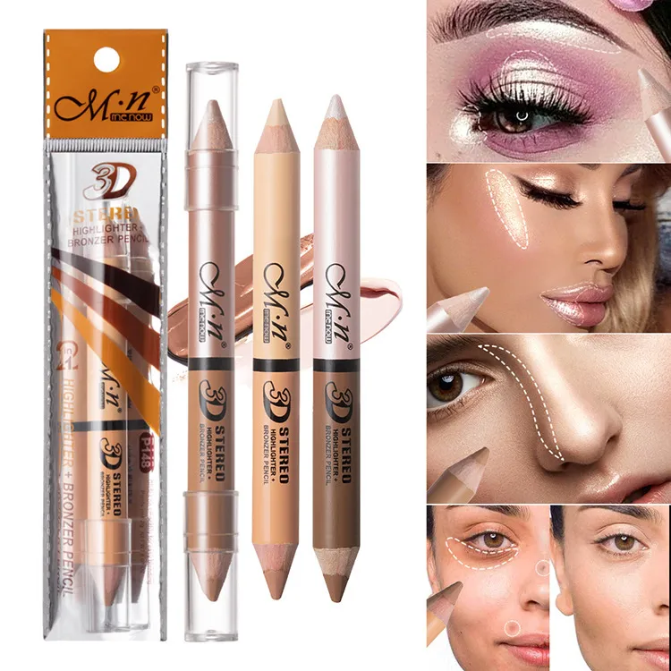 Highlighter Concealer Repair Pen Eyeshadow Stick Pearlescent Double-Ended Multifunctional Cosmetic