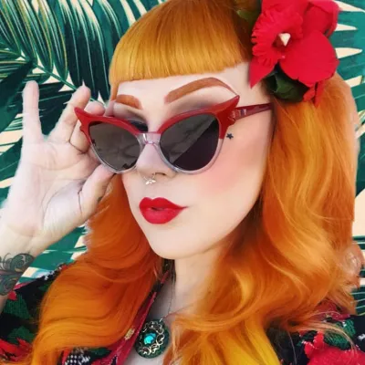 Women Unique Cat Eye Shaped Frame Sunglasses