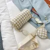 Pillow Bag Houndstooth White