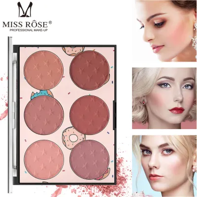 Six-Color Blush Natural Lasting Red Matte Pearlescent Transparent Blush Plate