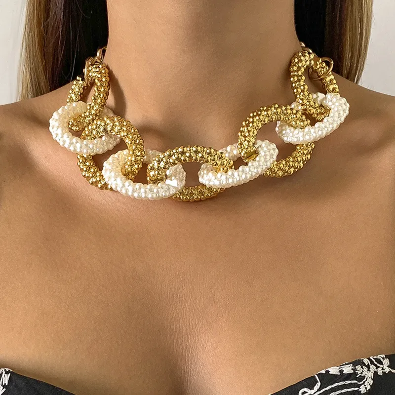 Women Exaggerated Gothic Acrylic Big Chunky Chain Necklace