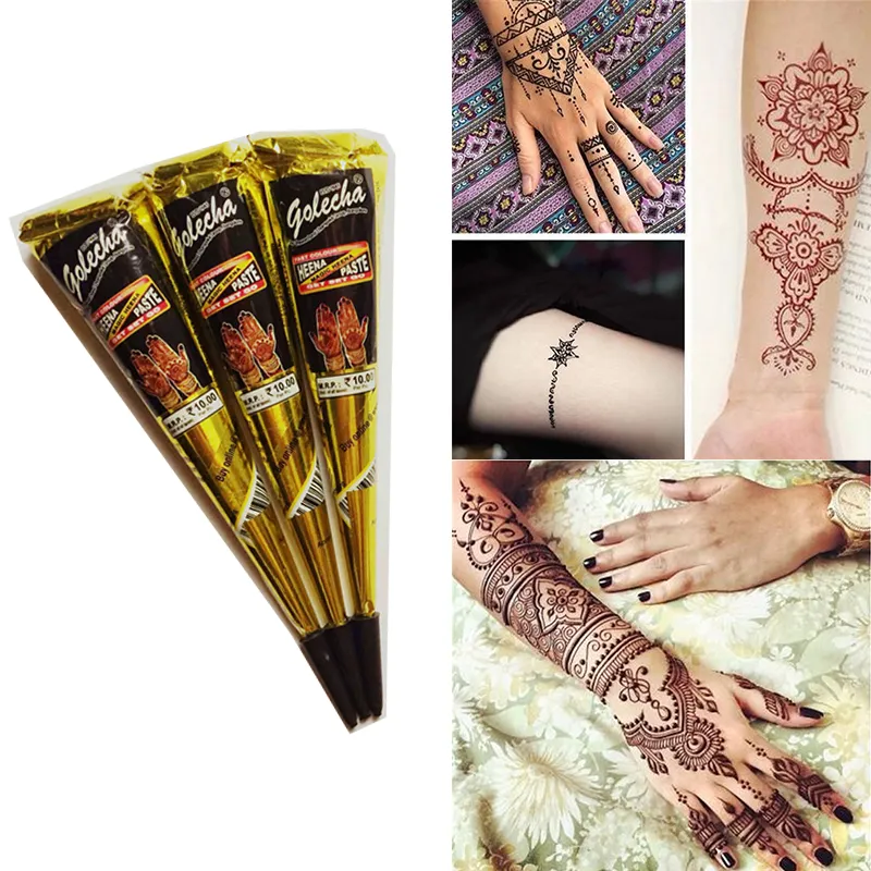 Indian Henna Tattoo Paste Cone Body Paint Temporary Body Art Tattoo Dye Cream