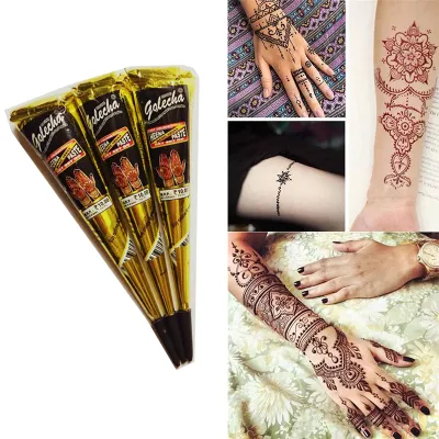 Indian Henna Tattoo Paste Cone Body Paint Temporary Body Art Tattoo Dye Cream
