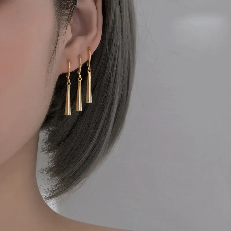 3 Pcs/Set Unisex Simple Solid Color Alloy Drop Earrings