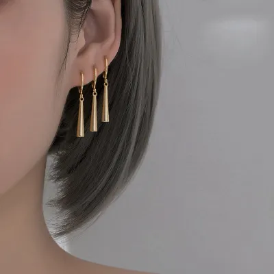 3 Pcs/Set Unisex Simple Solid Color Alloy Drop Earrings