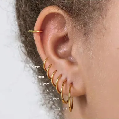 Unisex Simple Solid Color All-match Hoop Earrings