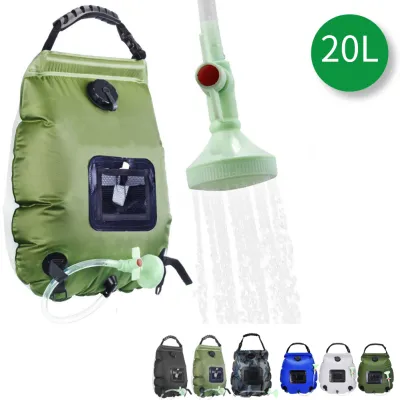 20L Water Bags Outdoor Camping Shower Bag Solar Heating Portable Folding Hiking Climbing Camping Bath Equipment Shower Head