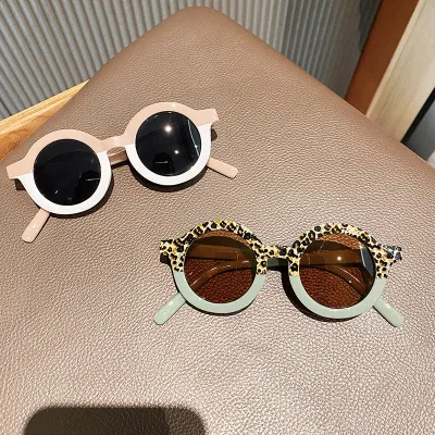 Summer Toddler Kids Sunglasses Anti-Uv Round-Shaped Decorative Dark Sunglasses