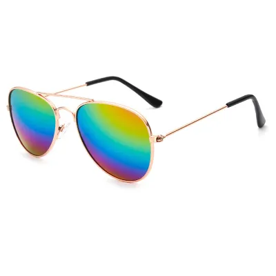 Kids Fashion Square Metal Outdoor Uv400 Sunglasses