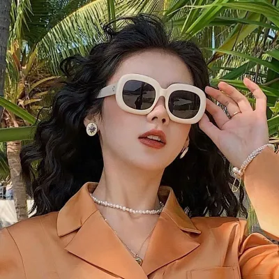 Women'S Fashion Vintage Oval Frame Uv Protection Sunglasses