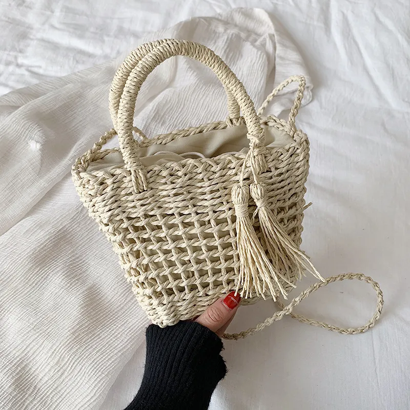 Women Fashion Personality Straw Hollow One-Shoulder Diagonal Bag