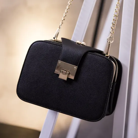 Women Casual Buckle Zipper Multi Pocket Design Solid Color PU Crossbody Bag