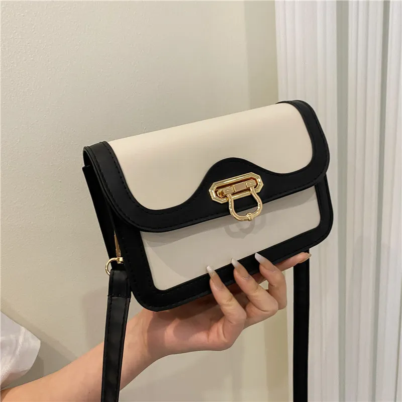 Women Fashion Flap Buckle Design PU Crossbody Bag