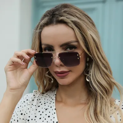 Unisex Fashion Vintage Square Frameless Sunglasses