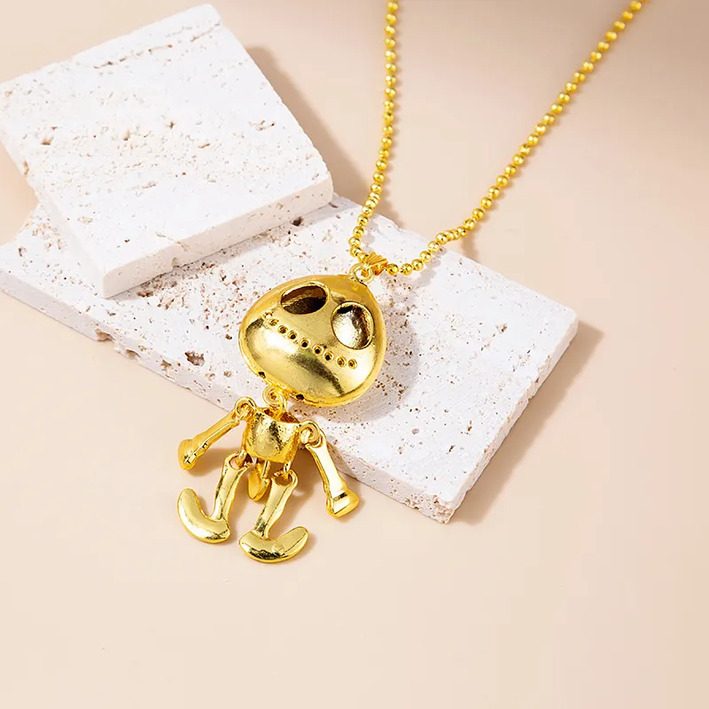 Women Fashion Exaggerated Skull Alien Alloy Necklace