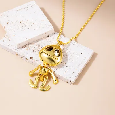 Women Fashion Exaggerated Skull Alien Alloy Necklace