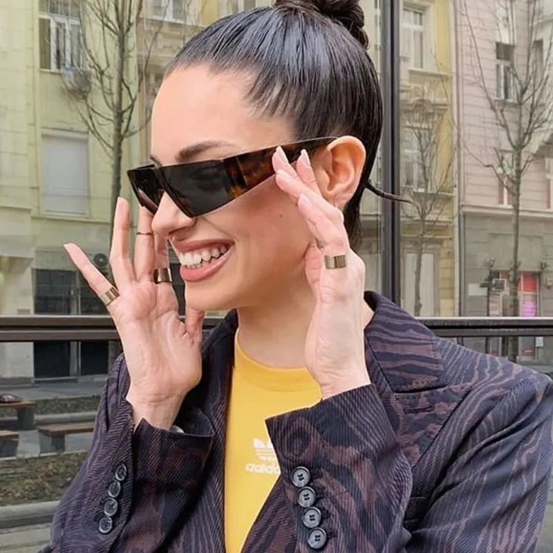 Women Fashion Rimless Square Plexiglas Sunglasses