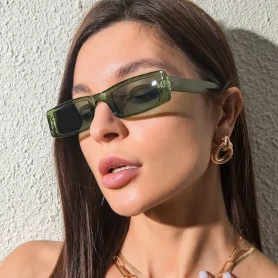 Unisex Retro Small Square Pc Frame Sunglasses