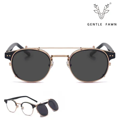 Unisex Fashion Oval Metal Frame Tac Lens Sunglasses