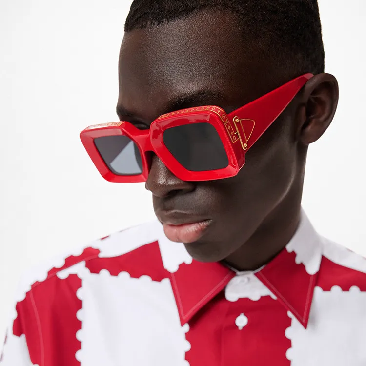 Unisex Fashion Square Inlaid Metal Frame Sunscreen Sunglasses