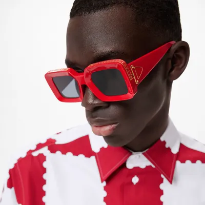 Unisex Fashion Square Inlaid Metal Frame Sunscreen Sunglasses