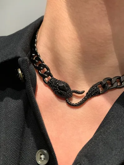Unisex Fashion Exaggerated Halloween Medusa Snake Short Necklace
