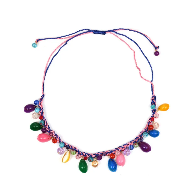 Women Fashion Exaggerated Bohemian Hand Woven Shell Necklace