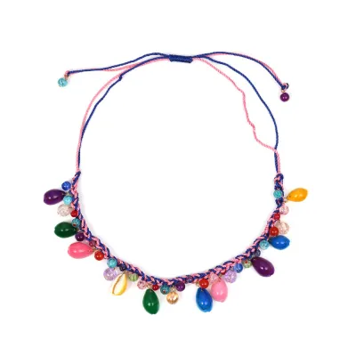 Women Fashion Exaggerated Bohemian Hand Woven Shell Necklace