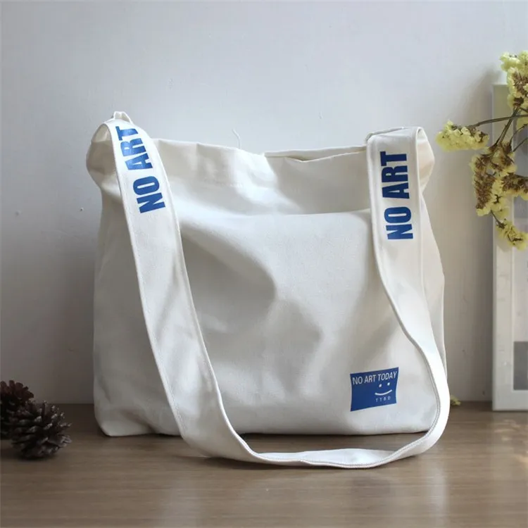 Fashion Simple letter Print Canvas Shoulder Shopping Bag