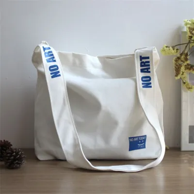Fashion Simple letter Print Canvas Shoulder Shopping Bag