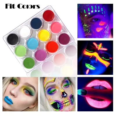 12-Color Face Fluorescent Graffiti Raw Matte Color Eyebrow Cream Lip Mud Face Makeup Palette
