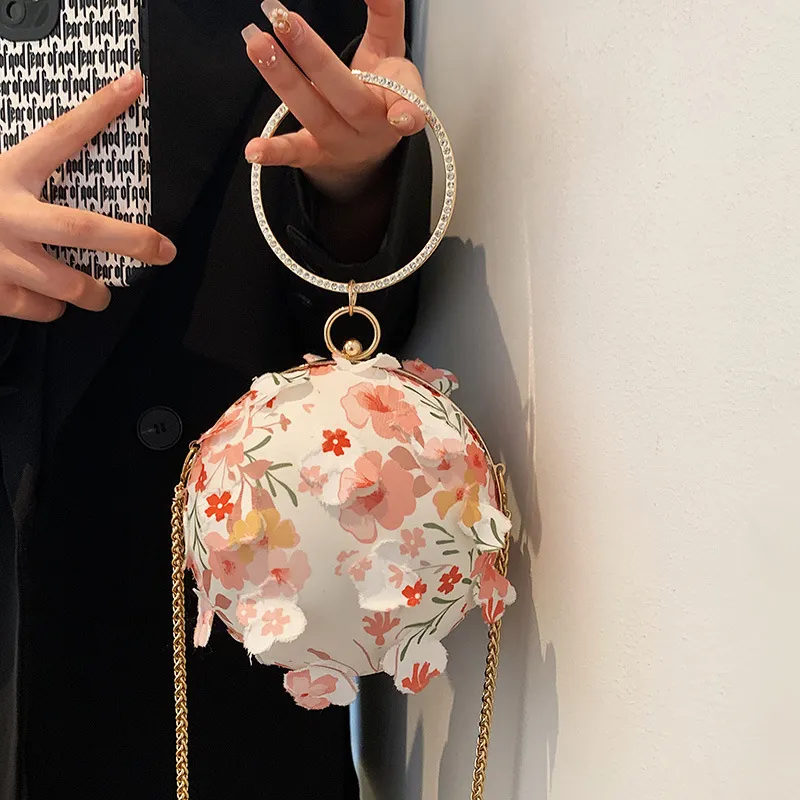 Chain Bag Ball Bag Messenger Bag Women Embroidered Personalized Handbag