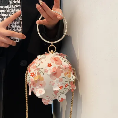 Chain Bag Ball Bag Messenger Bag Women Embroidered Personalized Handbag