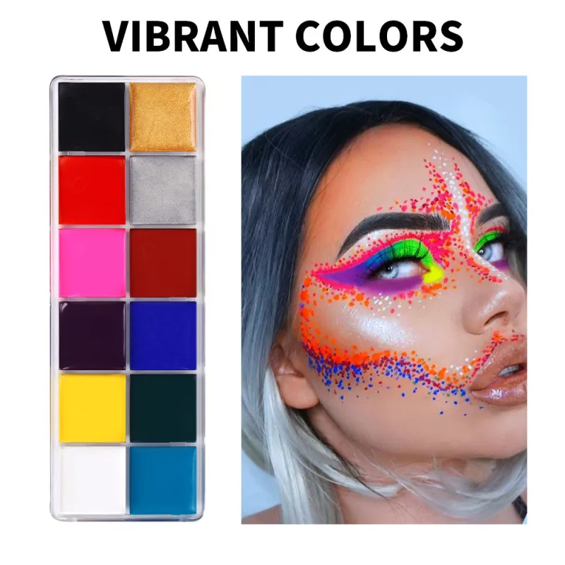 12 Colors Face Color Water Soluble Body Paint Halloween Masquerade Makeup Plate