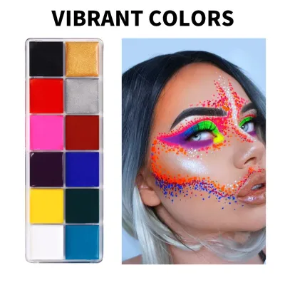 12 Colors Face Color Water Soluble Body Paint Halloween Masquerade Makeup Plate