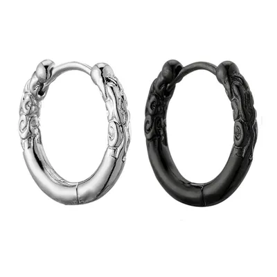Unisex Fashion Silver Black Gold Hoop Stick Earrings 1Pc