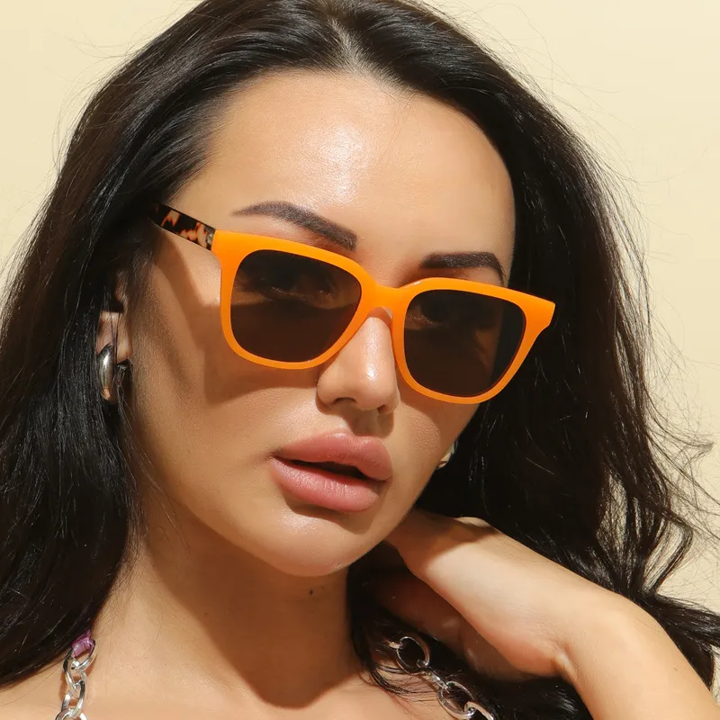 Women Fashion Candy Color Square Plastic Sunglasses