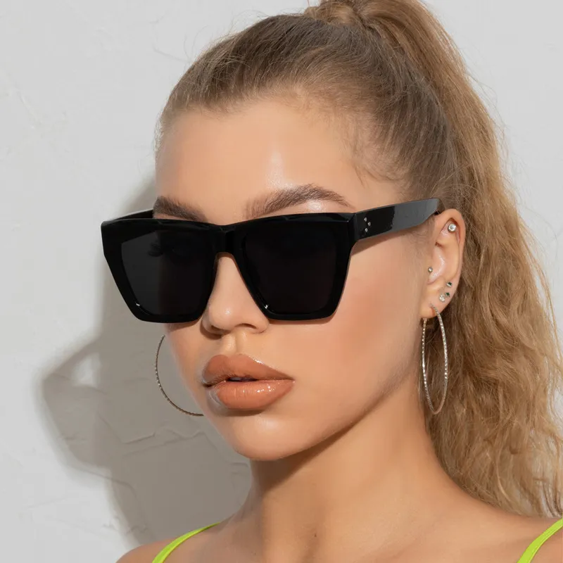Women Retro Candy Color Plastic Square Pc Sunglasses