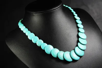 Women Fashion Personality Boho Green Disc Necklace