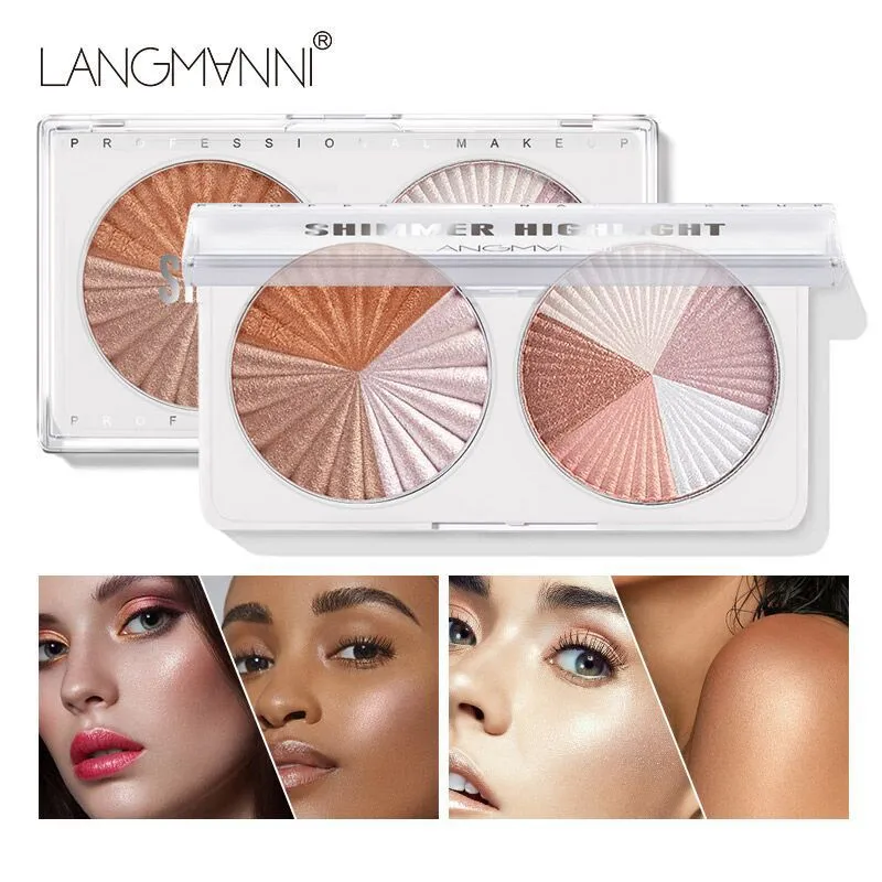 Wholesale Double Disc Mix Color Highlighter Contour Palette