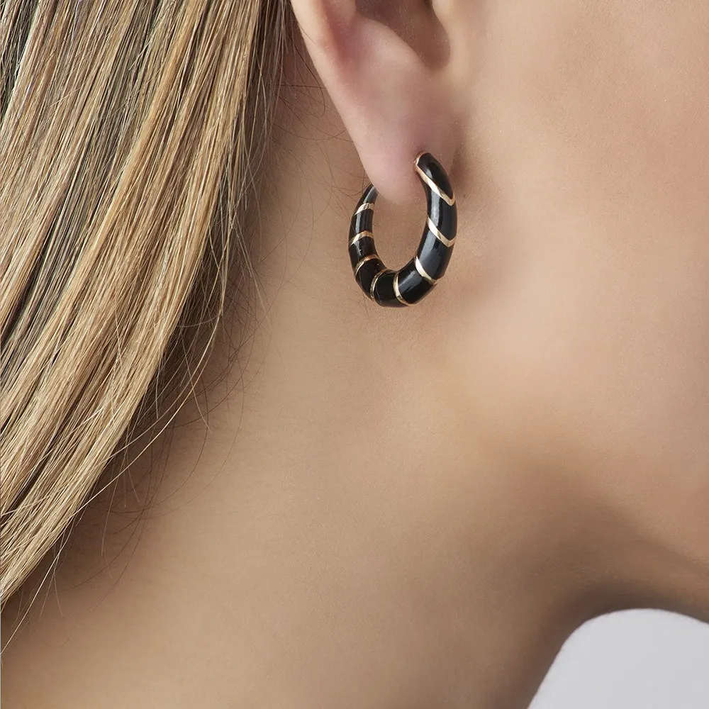Fashion Multicolor Dripping Oil C-Shaped Earrings