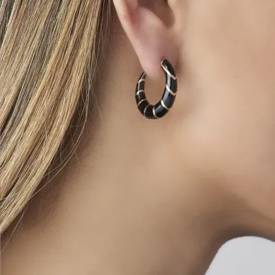 Fashion Multicolor Dripping Oil C-Shaped Earrings