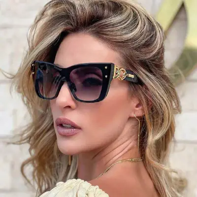 Retro Square Gradient Design Sunglasses
