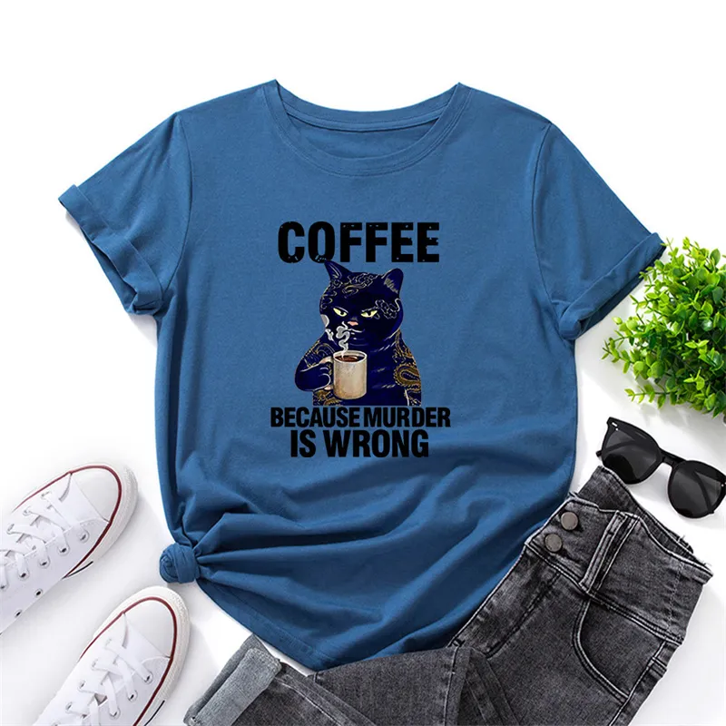 S-5XL Women Fashion Round Collar Letter Printing T-shirt