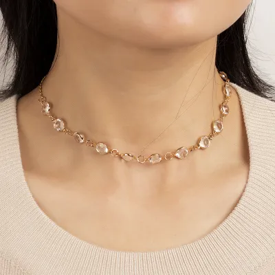 Creative Transparent Crystal Decor Women Choker Necklace